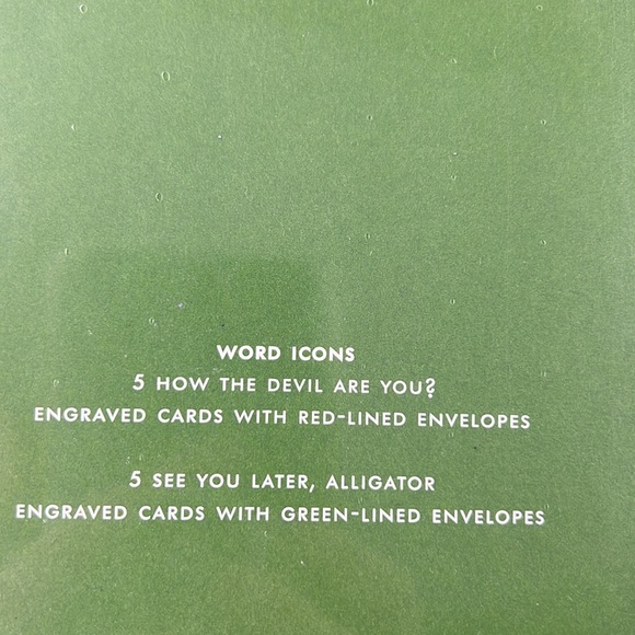 **SOLD**Kate Spade Word Icon Stationery  - 5 notecard - Picture 3 of 7